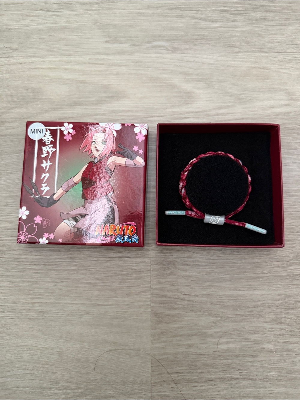 Naruto Sakura Red Braided Bracelet for Kids